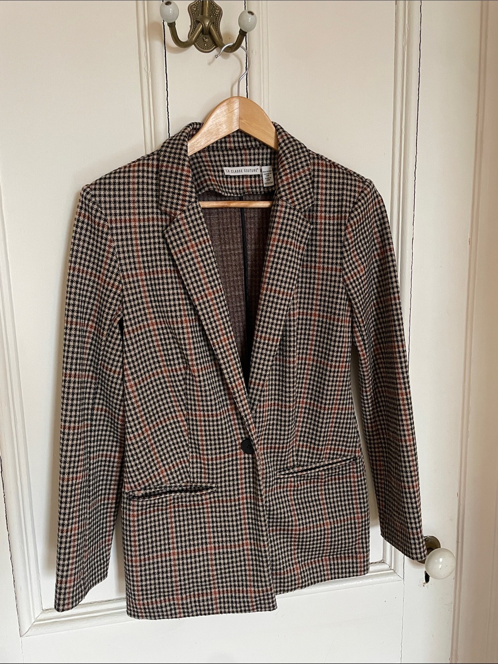 Tailored Checked Blazer in Brown by Zara Collection